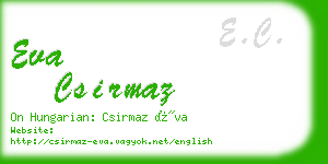 eva csirmaz business card